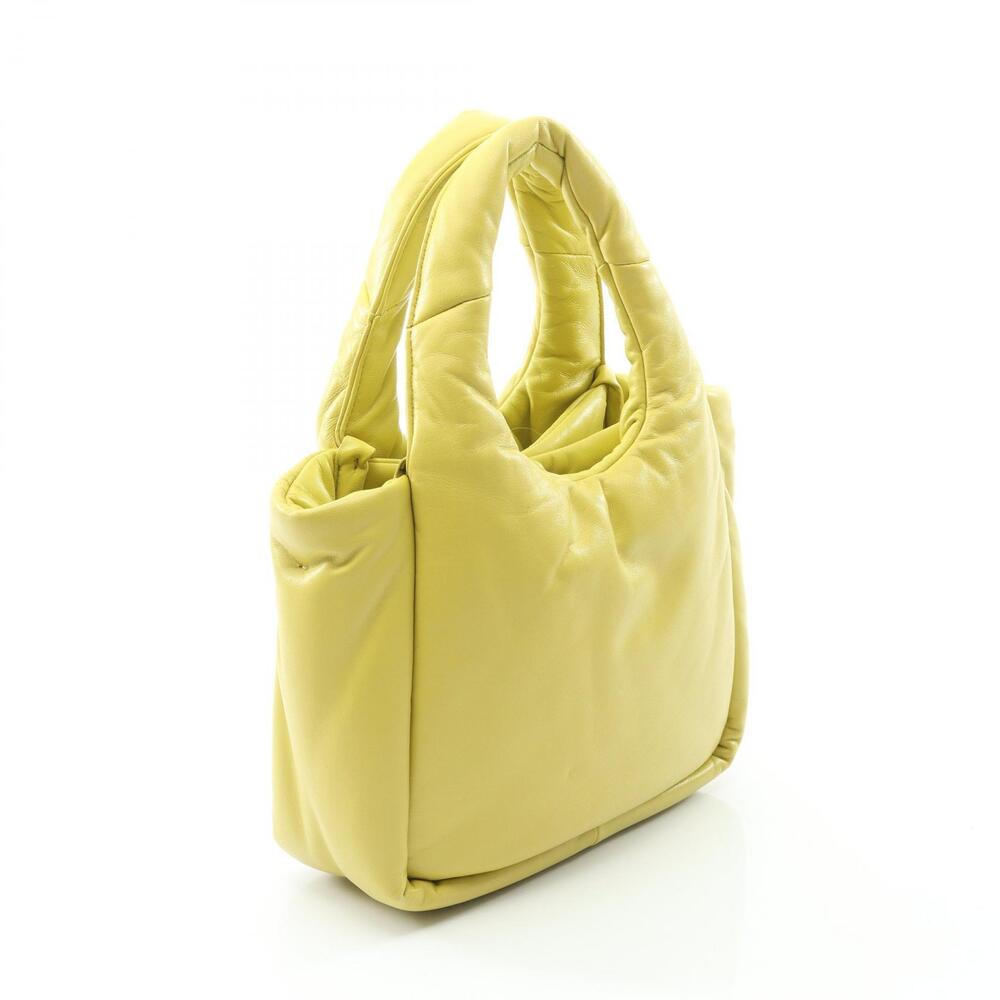 Prada Padded Quilted Handbag Leather Yellow